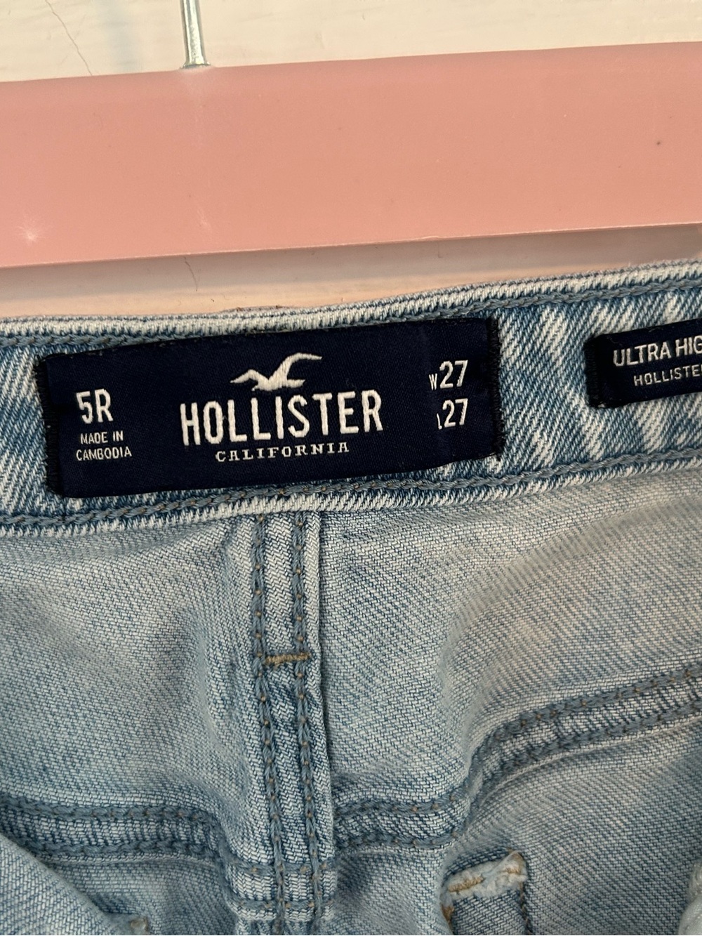Hollister Ultra High-Rise Light Blue Jeans Vintage Stretch w27 x 27L